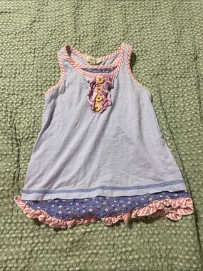 Matilda Jane Lavender Tank with Pink Trim and Floral Hem Band
